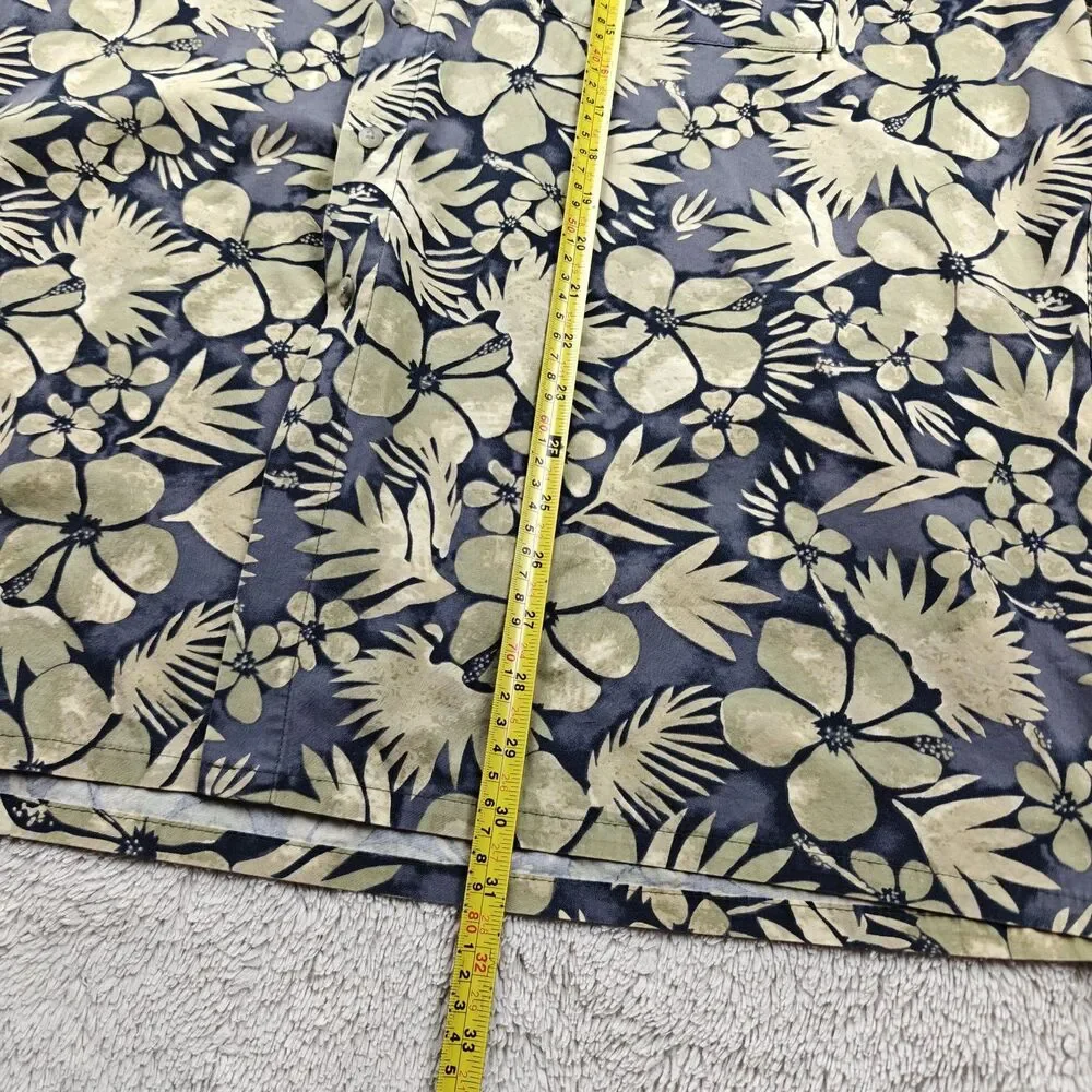 Vintage Pierre Cardin Shirt Men's XXL Hawaiian Floral Beach Vacation 100% Cotton